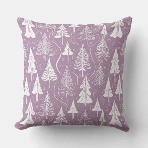 Purple Christmas Pattern6 ID1009 Throw Pillow