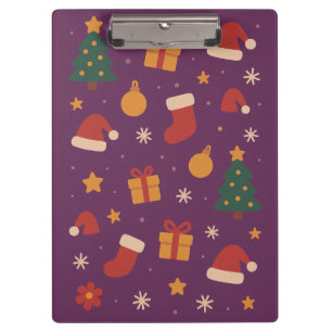 Purple Christmas Pattern Aesthetic – Cute Holiday Clipboard