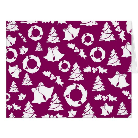 Purple Christmas Pattern Cards (Front Horizontal)