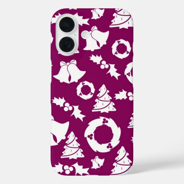 Purple Christmas Pattern Case-Mate iPhone Case (Back)