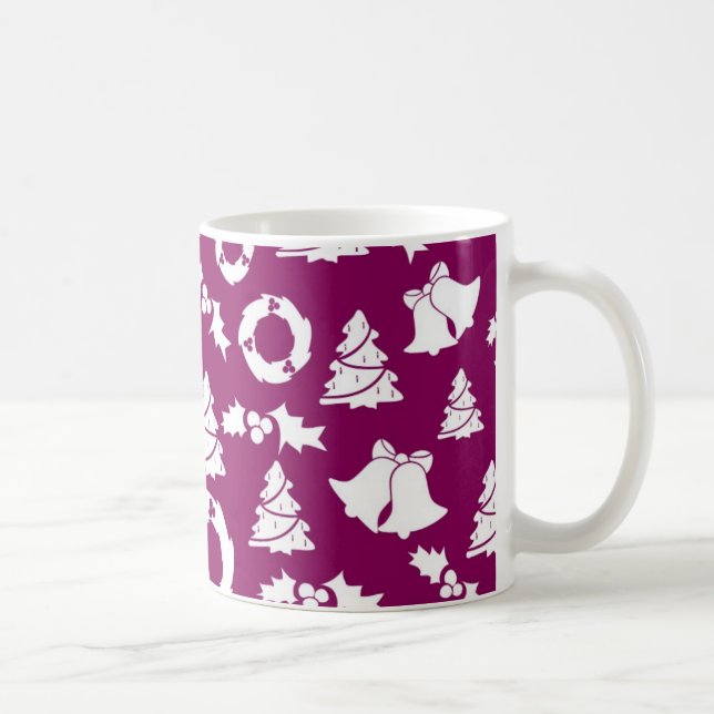 Purple Christmas Pattern Coffee Mug (Right)