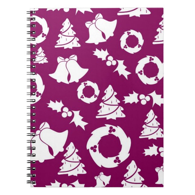 Purple Christmas Pattern Notebook (Front)