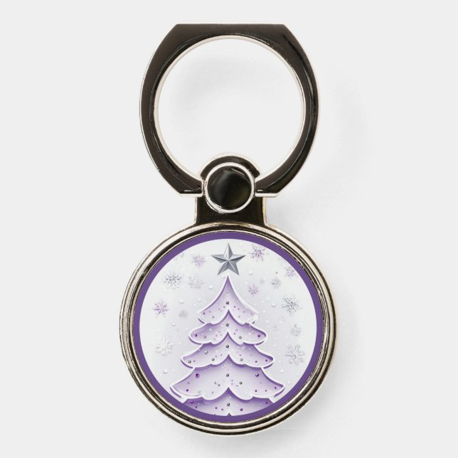 Purple Christmas Phone Ring Stand (Front)