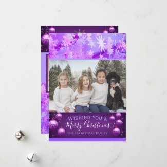 Purple Christmas Photo Snowflake