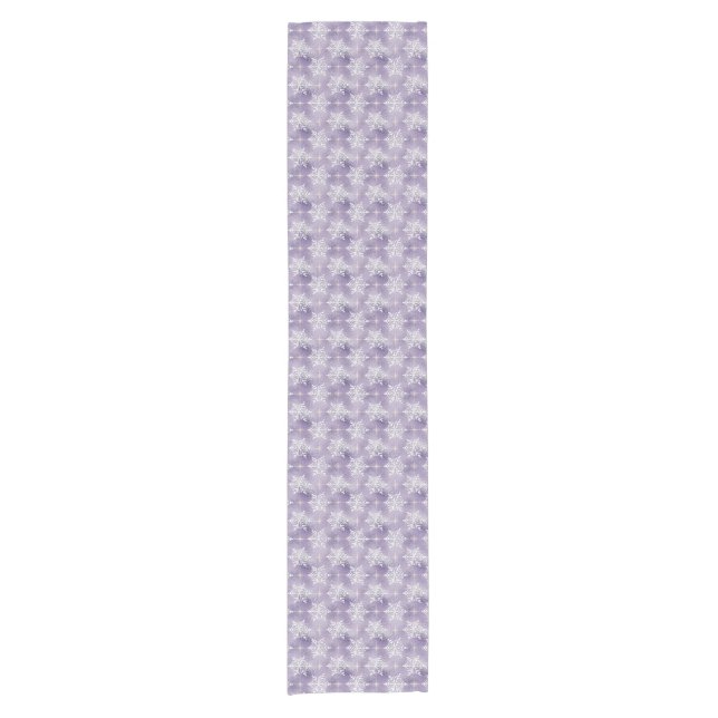 Purple Christmas snowflake pattern table runner (Front)