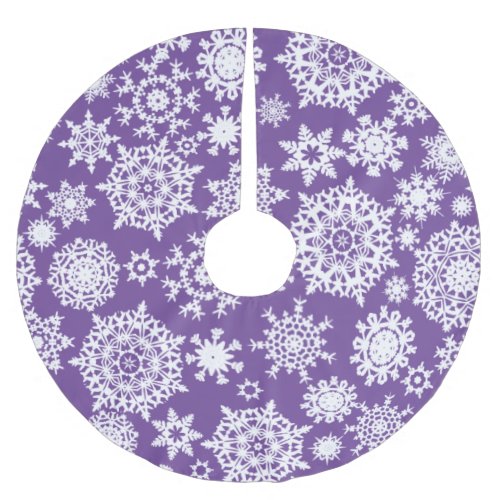 Purple Christmas Snowflake Pattern Tree Skirt