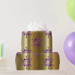 Purple Christmas Stars on Gold Wrapping Paper<br><div class="desc">An elegant golden Christmas wrapping paper with a pattern of purple snowflakes (or stars) scattered over a gold background to add a festive and sophisticated touch to your Christmas gift wrapping this year.</div>