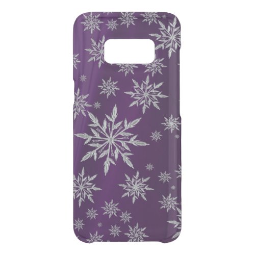 Purple Christmas stars with white ice crystal Uncommon Samsung Galaxy S8 Case