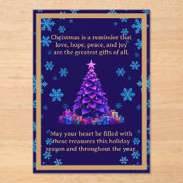 Purple Christmas Tree Acrylic Card Acrylic Invitations