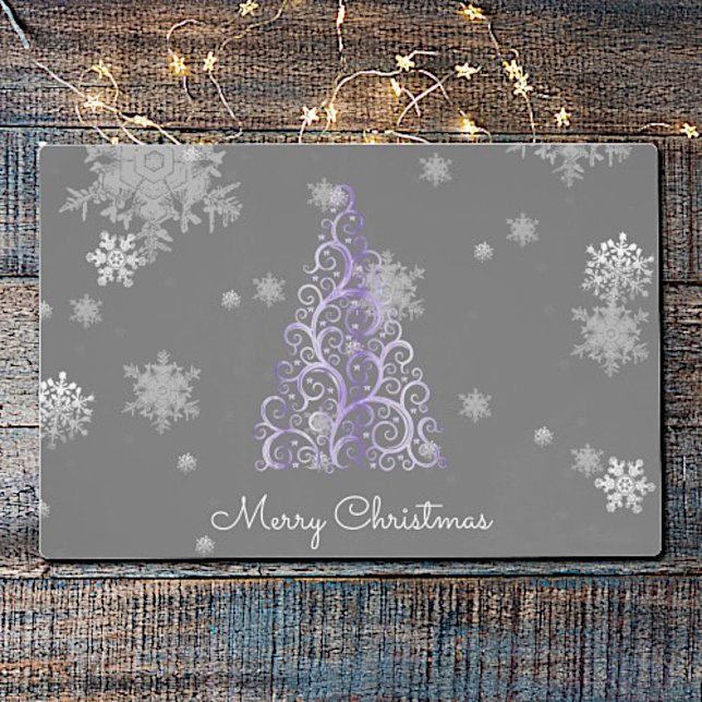 Purple Christmas Tree and Snowflakes Placemat (Purple Christmas Tree and Snowflakes Placemat)