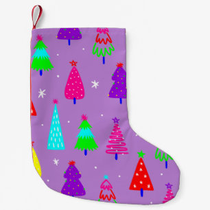 purple christmas tree colorful pop art small christmas stocking