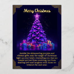 Purple Christmas Tree Foil Card