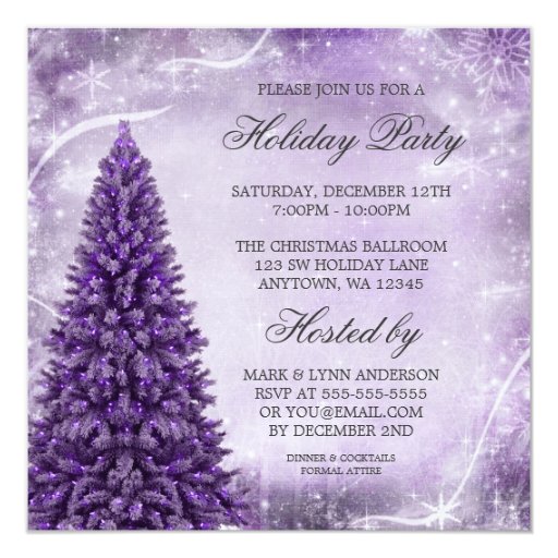 Purple Christmas Invitations 2