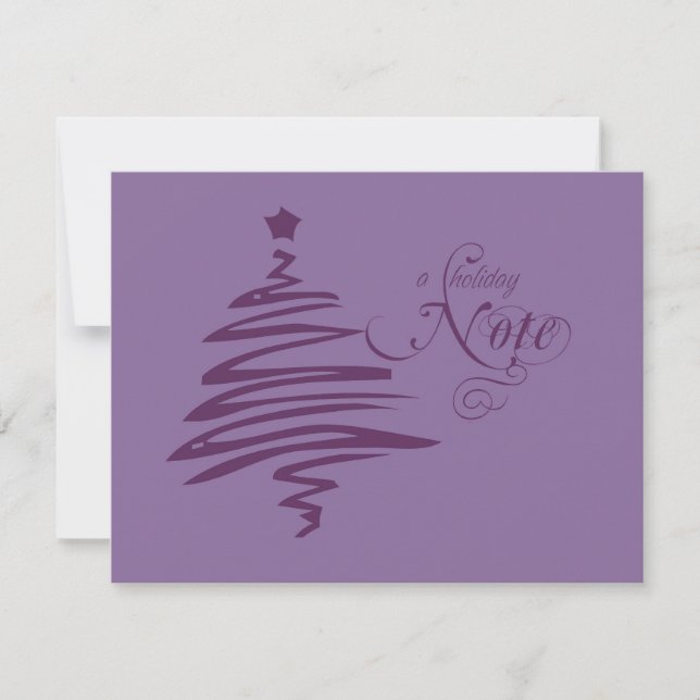Purple Christmas Tree Modern Flat Note Cards (Front)