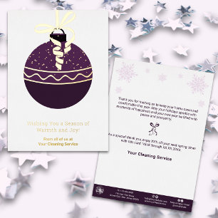 Purple Christmas Tree Ornament Foil Holiday Card