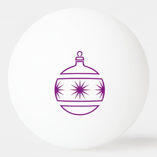 Purple Christmas Tree Ornament Outline Shapes Ping-Pong Ball (Front)