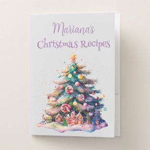 Purple Christmas Tree Recipe Pocket Folder