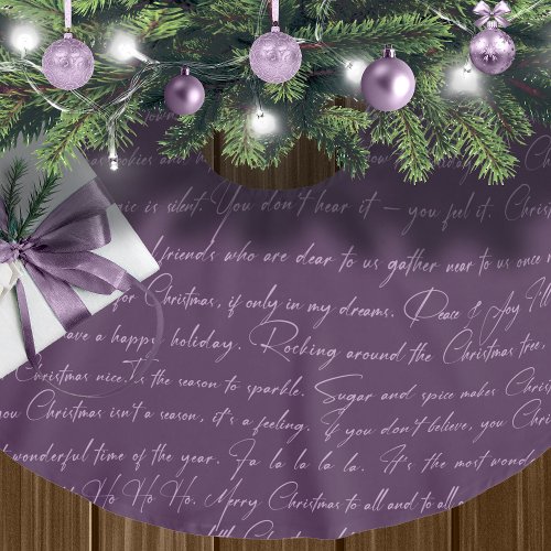 Purple Christmas Typography Pattern36 ID1009 Brushed Polyester Tree Skirt