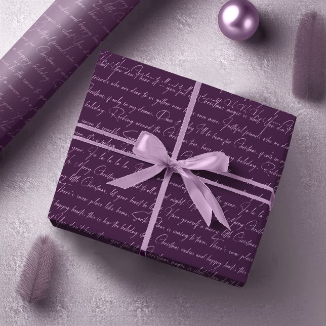 Purple Christmas Typography Pattern#36 ID1009 Wrapping Paper (Creator Uploaded)