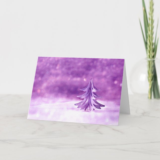 Purple Christmas Wonderland Holiday Card (Front)