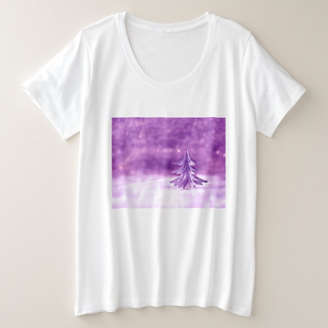 Purple Christmas Wonderland Plus Size T-Shirt (Design Front)