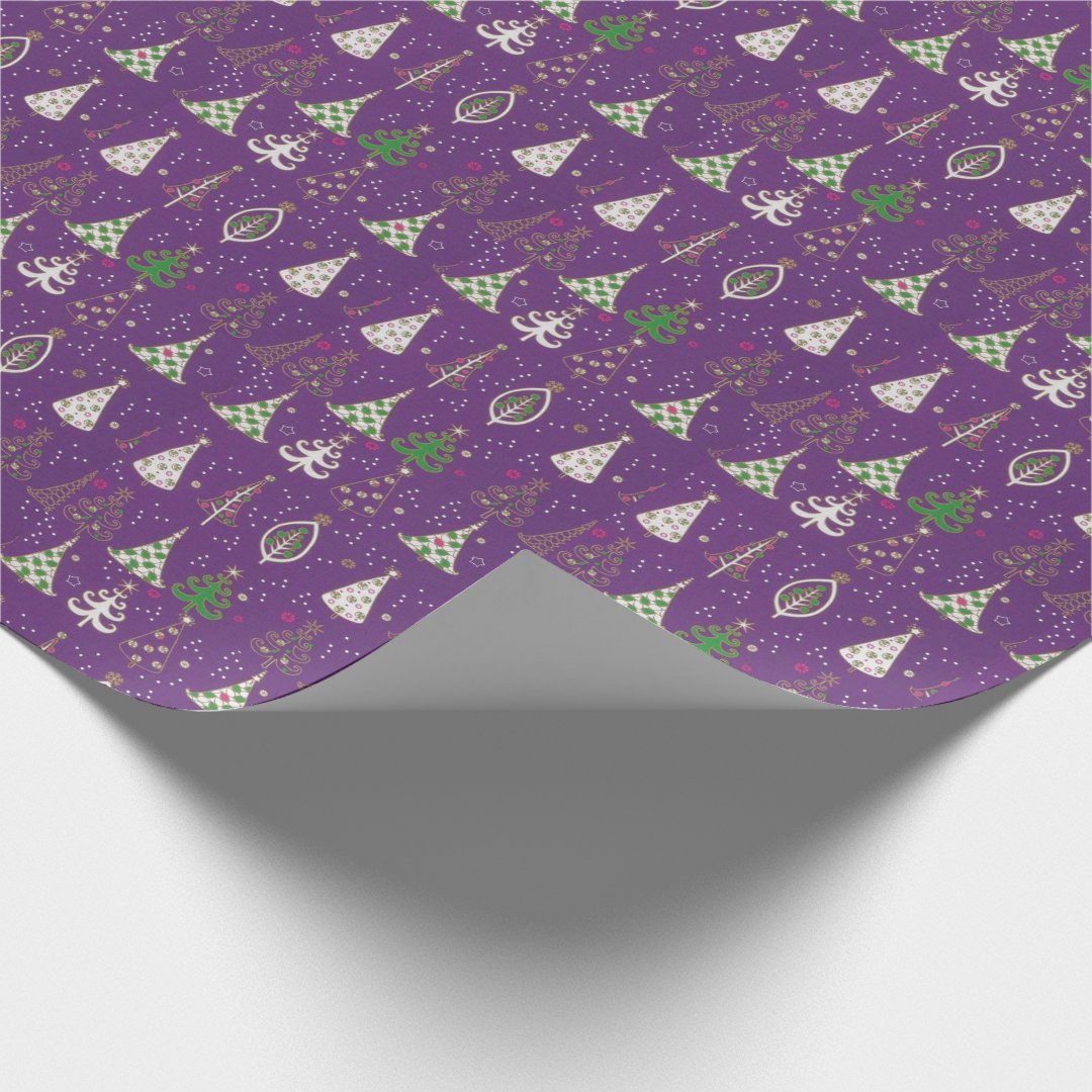 Purple Christmas Wrapping Paper 