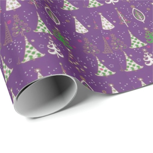 Purple Christmas Wrapping Paper 