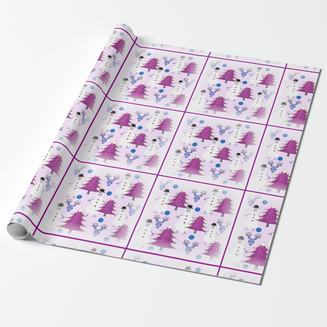 Purple Christmas Wrapping Paper 