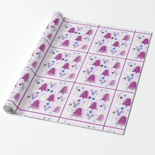Purple Christmas Wrapping Paper