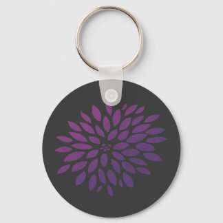 Purple Chrysanthemum Keychain