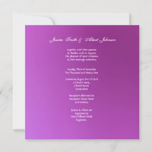 Purple Chrysanthemum Wedding Invitation
