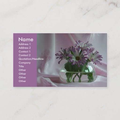 Customizable purple chrysanthemums business card template