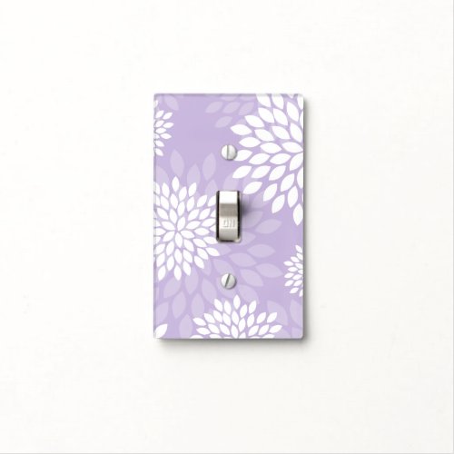 Purple Chrysanthemums Floral Pattern Light Switch Cover