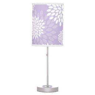 Purple Chrysanthemums Floral Pattern Table Lamp
