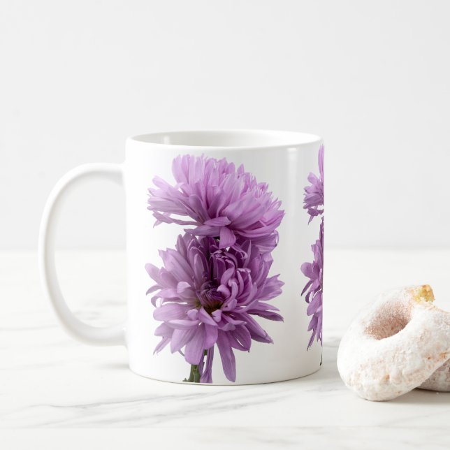 Purple Chrysanthemums Mug (With Donut)