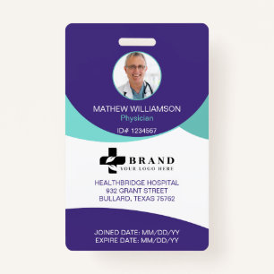Purple Circle Design Medical Photo ID & Logo Badge