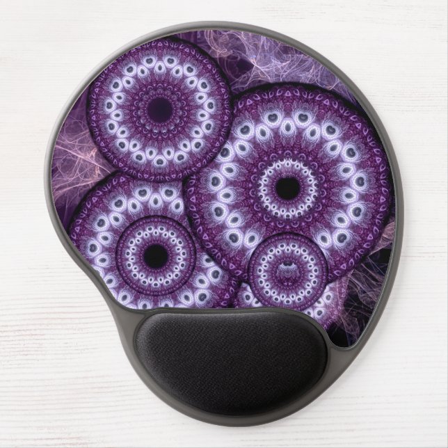 Purple Circle Fractal Fantasy  Gel Mouse Pad (Front)