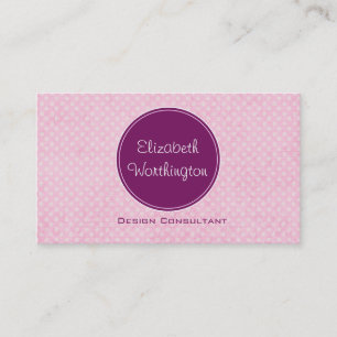 Purple Circle on Pink Polka Dots Business Card