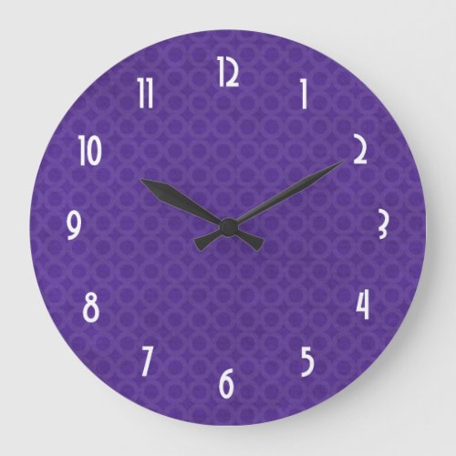 Purple Circle Pattern Large Clock