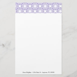 Purple Circle Pattern Personalize Stationery