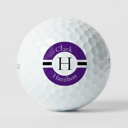 Purple Circle Personalized Golf Ball 3 HAMbWG