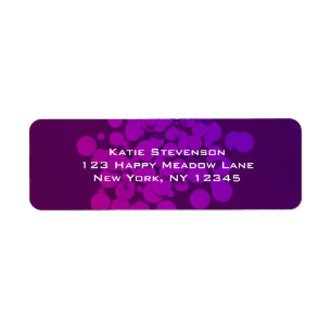 Purple Circles Abstract Background Label