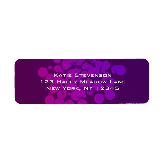 Purple Circles Abstract Background Label (Front)