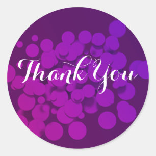 Purple Circles Abstract Background Thank You Classic Round Sticker