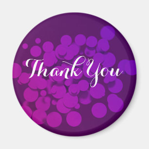 Purple Circles Abstract Background Thank You Magnet