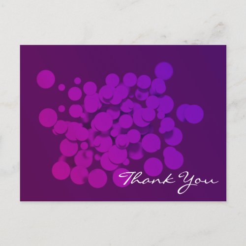 Purple Circles Abstract Background Thank You Postcard