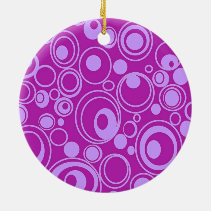 Purple Circles Christmas Tree Ornament