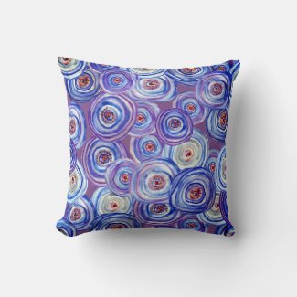 Purple Circles Throw Cushion