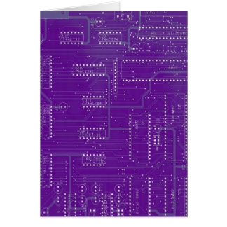 Purple Circuit Board Cyber Industrial EBM Techno Cards