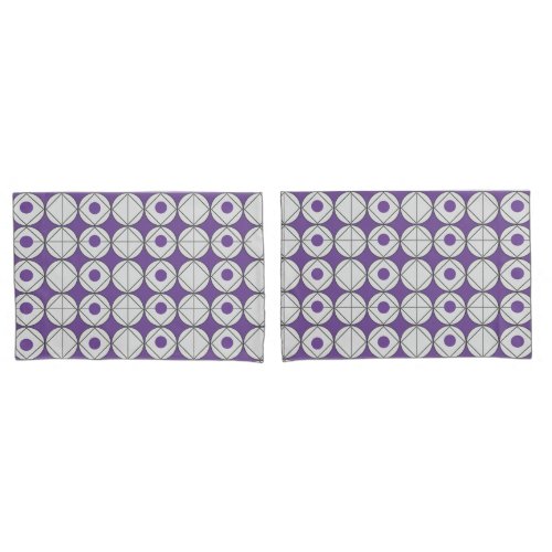Purple Circular Geometric Pattern  Pillow Case